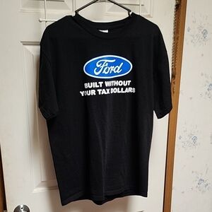 Gildan Black Tee with Blue and White Ford Graphic
